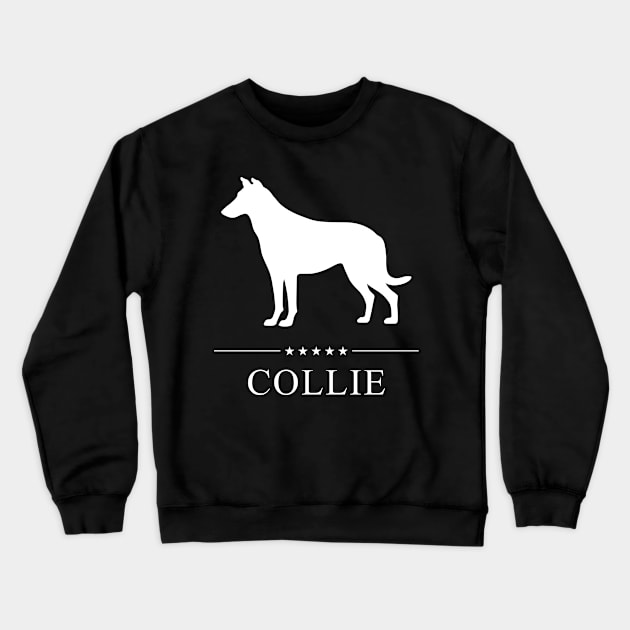 Smooth Collie Dog White Silhouette Crewneck Sweatshirt by millersye